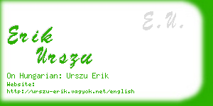 erik urszu business card